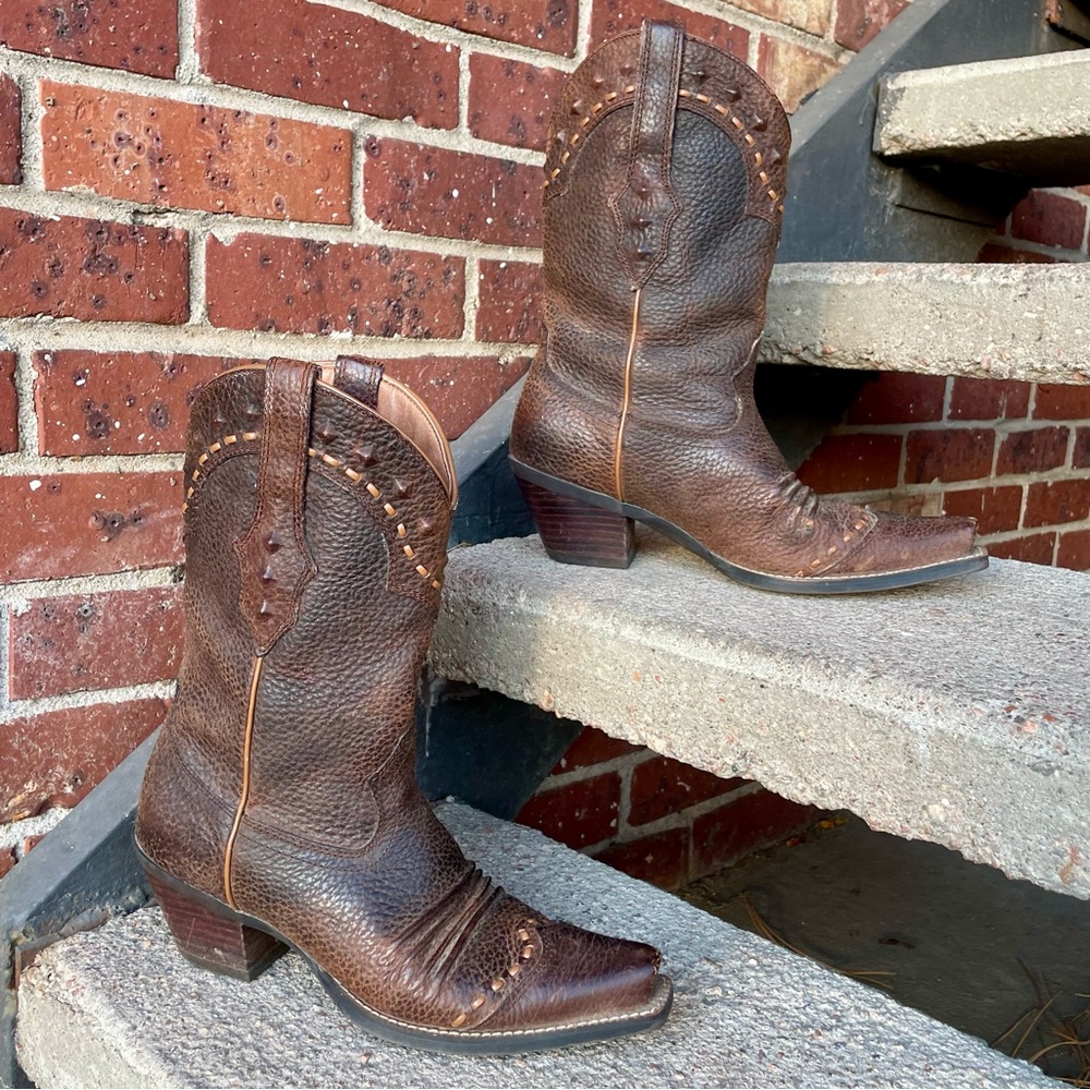 Ariat Dixie Women’s Brown Leather Cowgirl Boots Size 7B Average Width Cowboy - Picture 12 of 13